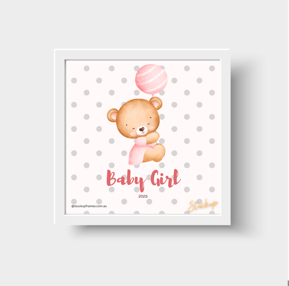 Bear Balloon Baby Girl
