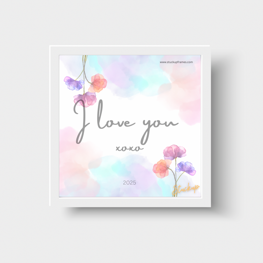 Floral Water Colour I Love You