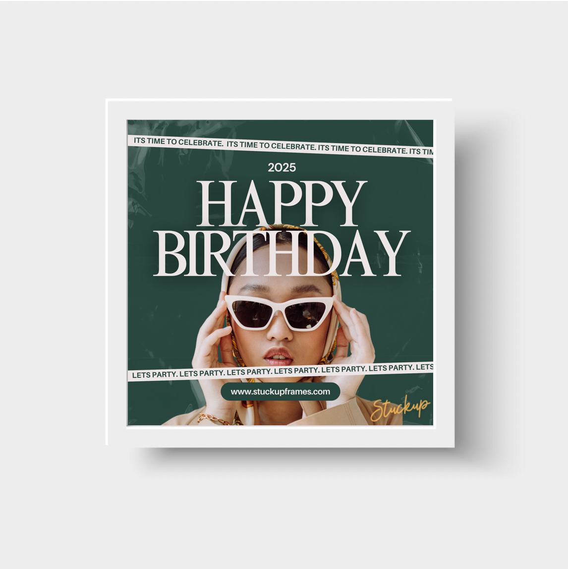 Girl Hands on Glasses Happy Birthday