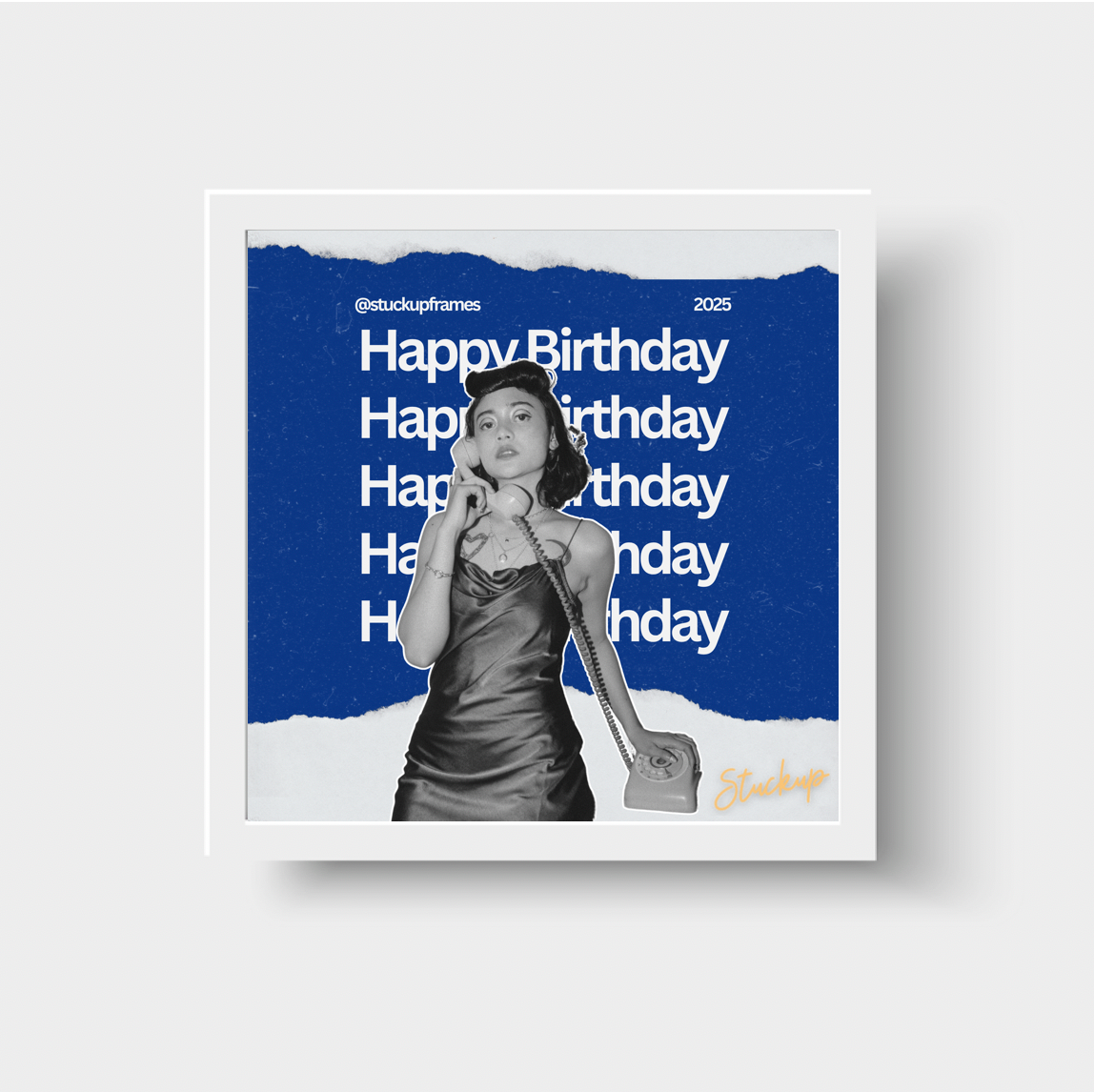 Girl On Phone Happy Birthday