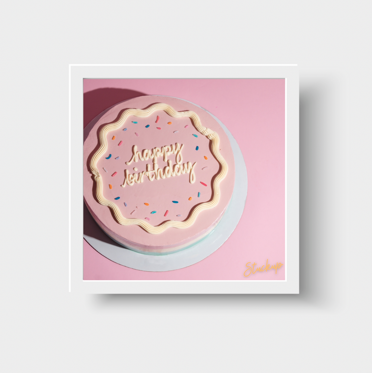 Pink Cake Happy Birthday