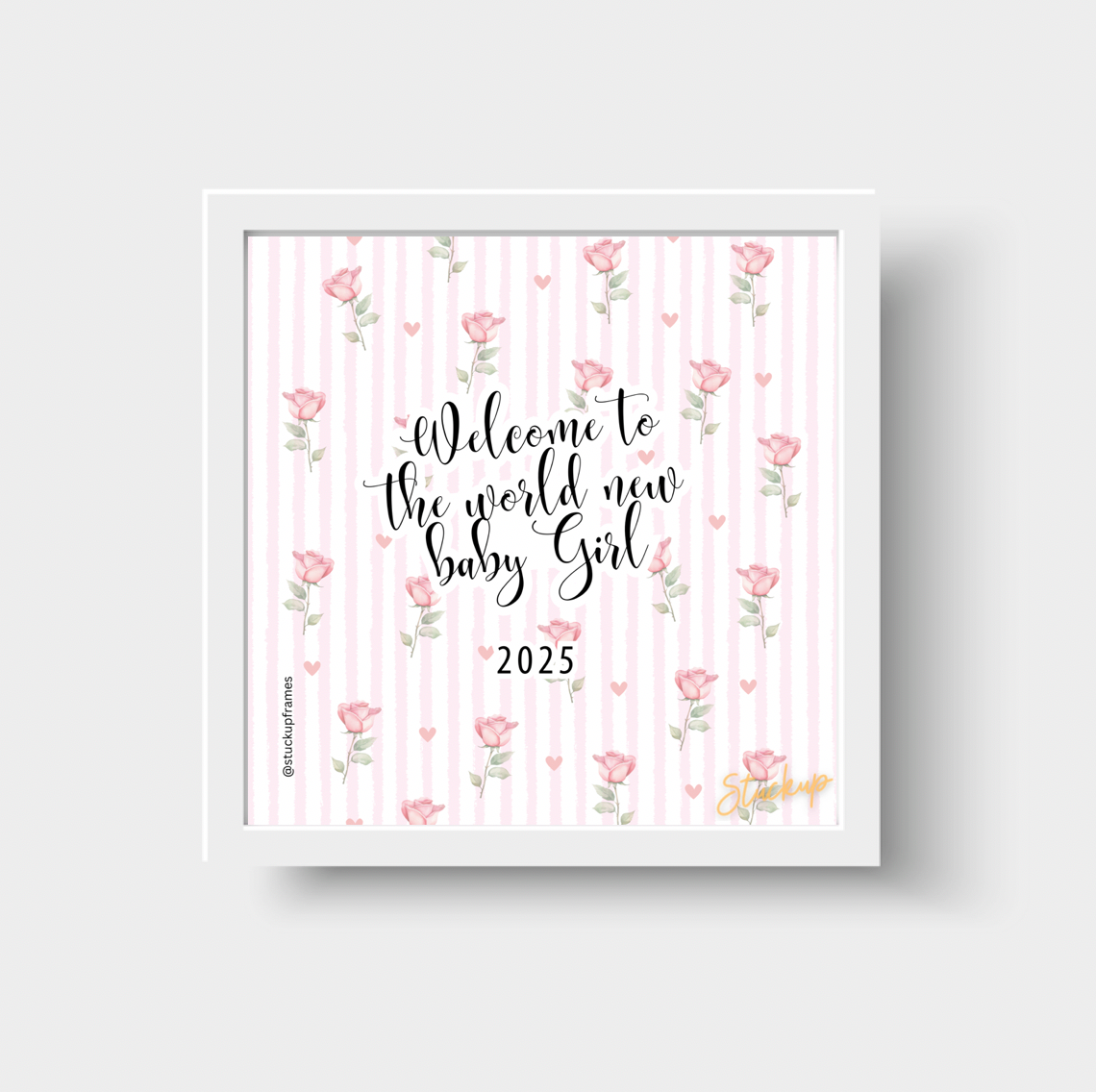 Pink Stripe Rose Baby Girl