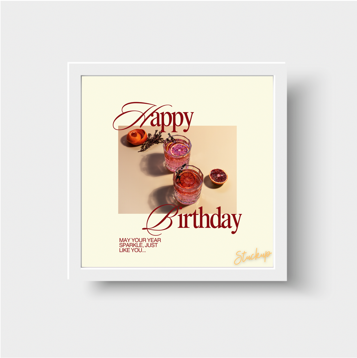 Retro Cocktail Poster Happy Birthday