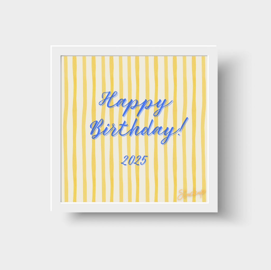 Yellow Stripe Happy Birthday